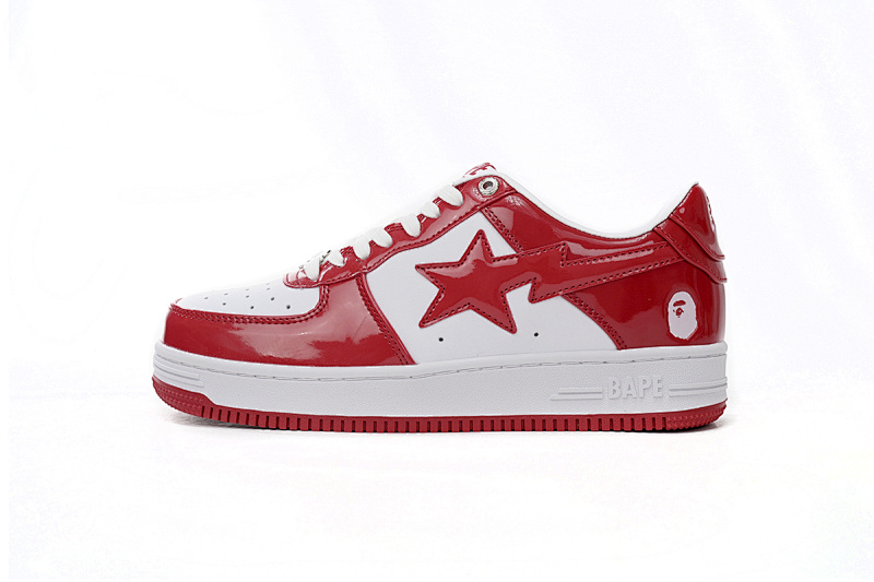 【AD1BP】红白镜面 跑量款芭比猿猴低帮板鞋 1170 191 022 A Bathing Ape Bape Sta Low Red And White Mirror Surface