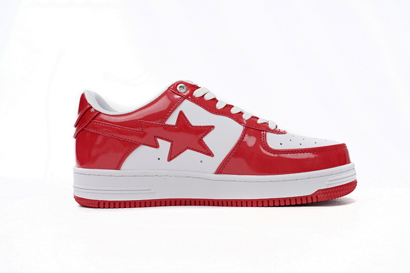 【AD1BP】红白镜面 跑量款芭比猿猴低帮板鞋 1170 191 022 A Bathing Ape Bape Sta Low Red And White Mirror Surface