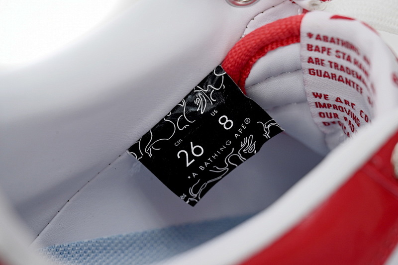 【AD1BP】红白镜面 跑量款芭比猿猴低帮板鞋 1170 191 022 A Bathing Ape Bape Sta Low Red And White Mirror Surface