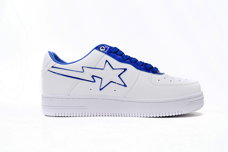 【AD1BP】白蓝边 跑量款芭比猿猴低帮板鞋 1J30-191-017 A Bathing Ape Bape Sta Low White and Blue Border
