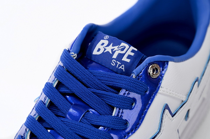 【AD1BP】白蓝边 跑量款芭比猿猴低帮板鞋 1J30-191-017 A Bathing Ape Bape Sta Low White and Blue Border