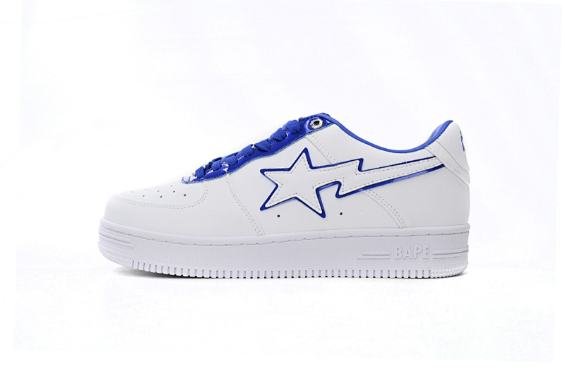 【AD1BP】白蓝边 跑量款芭比猿猴低帮板鞋 1J30-191-017 A Bathing Ape Bape Sta Low White and Blue Border