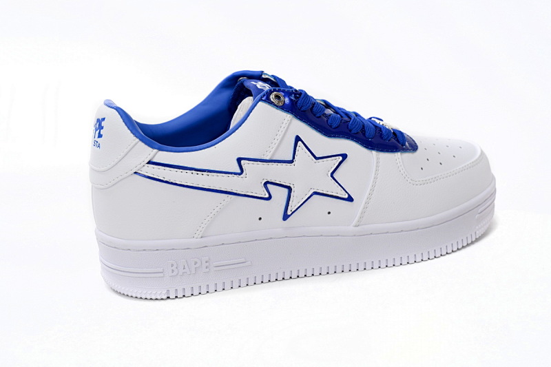 【AD1BP】白蓝边 跑量款芭比猿猴低帮板鞋 1J30-191-017 A Bathing Ape Bape Sta Low White and Blue Border