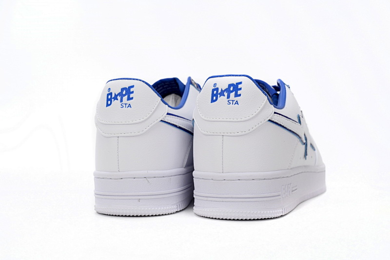 【AD1BP】白蓝边 跑量款芭比猿猴低帮板鞋 1J30-191-017 A Bathing Ape Bape Sta Low White and Blue Border