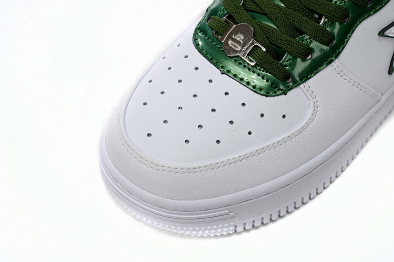 【AD1BP】白绿边 跑量款芭比猿猴低帮板鞋 1J30-191-017 A Bathing Ape Bape Sta Low White Green edge