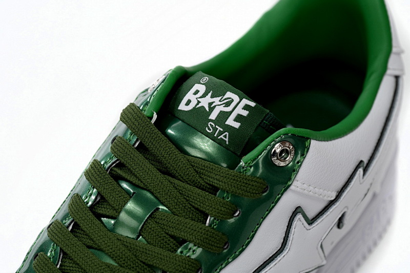 【AD1BP】白绿边 跑量款芭比猿猴低帮板鞋 1J30-191-017 A Bathing Ape Bape Sta Low White Green edge