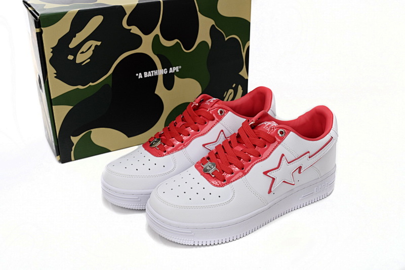 【AD1BP】白红边 跑量款芭比猿猴低帮板鞋 1J30-291-017 A Bathing Ape Bape Sta Low White Red Border