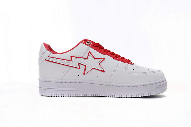 【AD1BP】白红边 跑量款芭比猿猴低帮板鞋 1J30-291-017 A Bathing Ape Bape Sta Low White Red Border