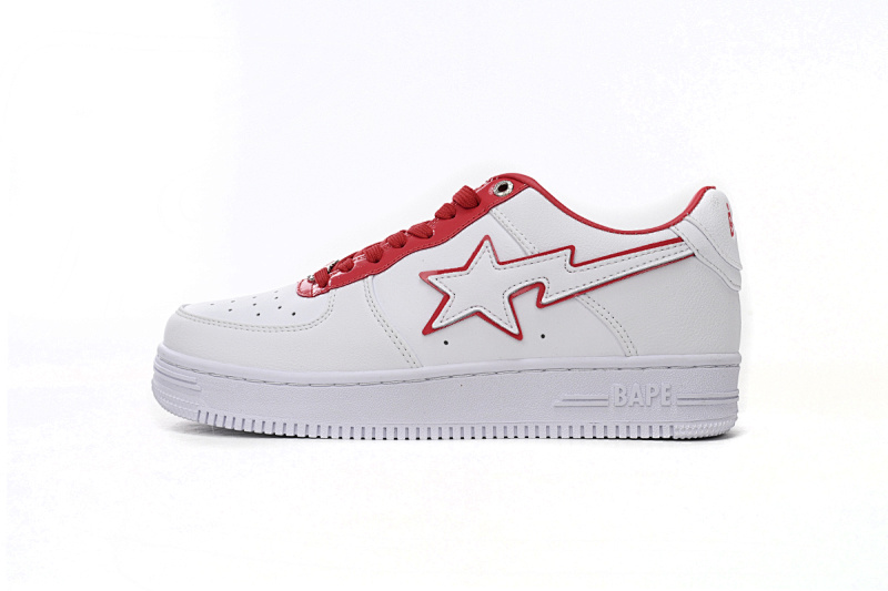 【AD1BP】白红边 跑量款芭比猿猴低帮板鞋 1J30-291-017 A Bathing Ape Bape Sta Low White Red Border