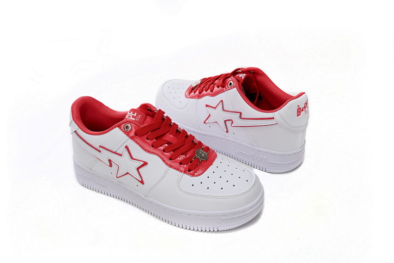 【AD1BP】白红边 跑量款芭比猿猴低帮板鞋 1J30-291-017 A Bathing Ape Bape Sta Low White Red Border