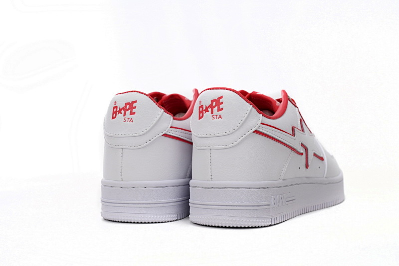 【AD1BP】白红边 跑量款芭比猿猴低帮板鞋 1J30-291-017 A Bathing Ape Bape Sta Low White Red Border