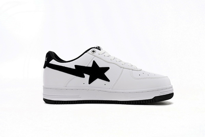 【AD1BP】白黑勾 跑量款芭比猿猴低帮板鞋 1173-191-912 A Bathing Ape Bape Sta Low White And Black Tick