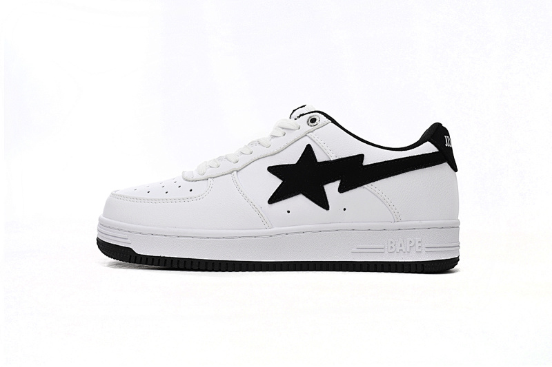 【AD1BP】白黑勾 跑量款芭比猿猴低帮板鞋 1173-191-912 A Bathing Ape Bape Sta Low White And Black Tick