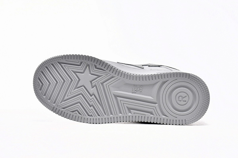 【AD1BP】白灰勾 跑量款芭比猿猴低帮板鞋 1H73-191-921 A Bathing Ape Bape Sta Low White Grey