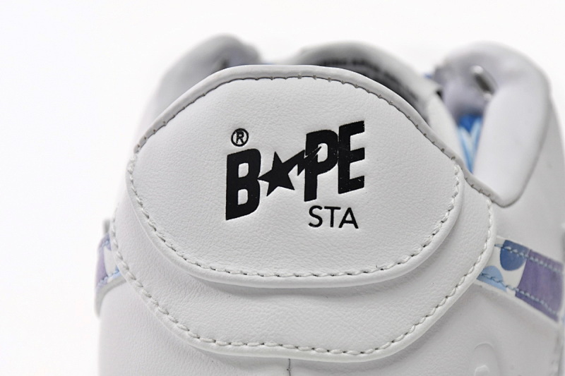 【AD1BP】白蓝迷彩-6 跑量款芭比猿猴低帮板鞋 1H20-191-045 A Bathing Ape Bape Sta Low White Blue Camouflage