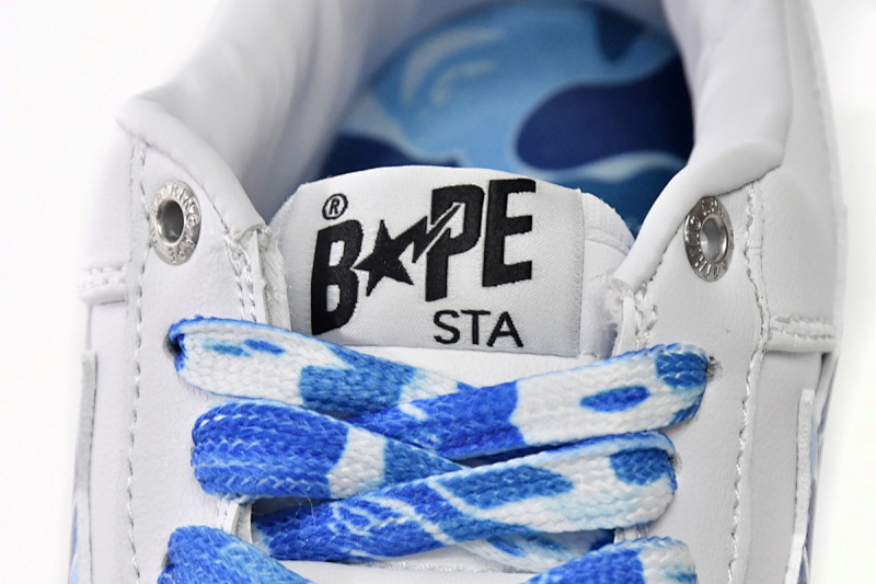 【AD1BP】白蓝迷彩-6 跑量款芭比猿猴低帮板鞋 1H20-191-045 A Bathing Ape Bape Sta Low White Blue Camouflage
