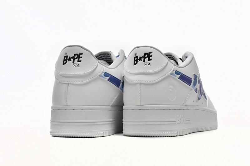 【AD1BP】白蓝迷彩-6 跑量款芭比猿猴低帮板鞋 1H20-191-045 A Bathing Ape Bape Sta Low White Blue Camouflage