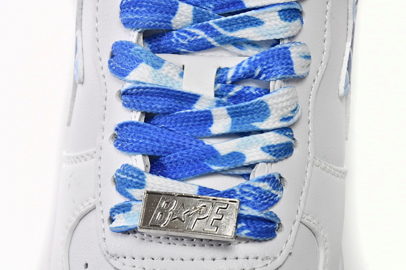 【AD1BP】白蓝迷彩-6 跑量款芭比猿猴低帮板鞋 1H20-191-045 A Bathing Ape Bape Sta Low White Blue Camouflage