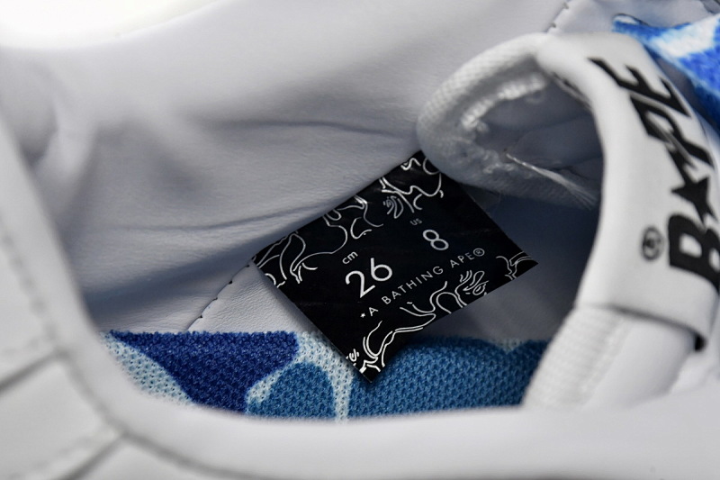 【AD1BP】白蓝迷彩-6 跑量款芭比猿猴低帮板鞋 1H20-191-045 A Bathing Ape Bape Sta Low White Blue Camouflage