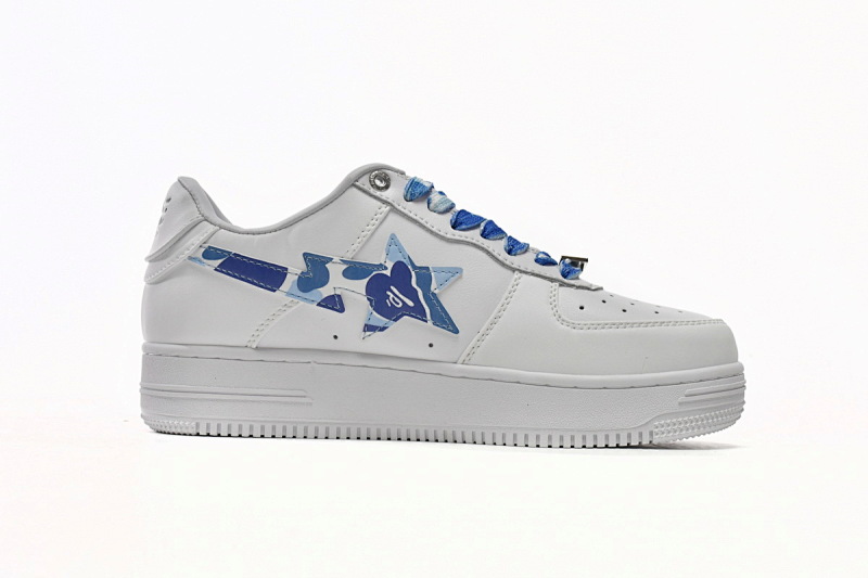 【AD1BP】白蓝迷彩-6 跑量款芭比猿猴低帮板鞋 1H20-191-045 A Bathing Ape Bape Sta Low White Blue Camouflage