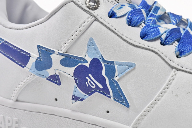 【AD1BP】白蓝迷彩-6 跑量款芭比猿猴低帮板鞋 1H20-191-045 A Bathing Ape Bape Sta Low White Blue Camouflage