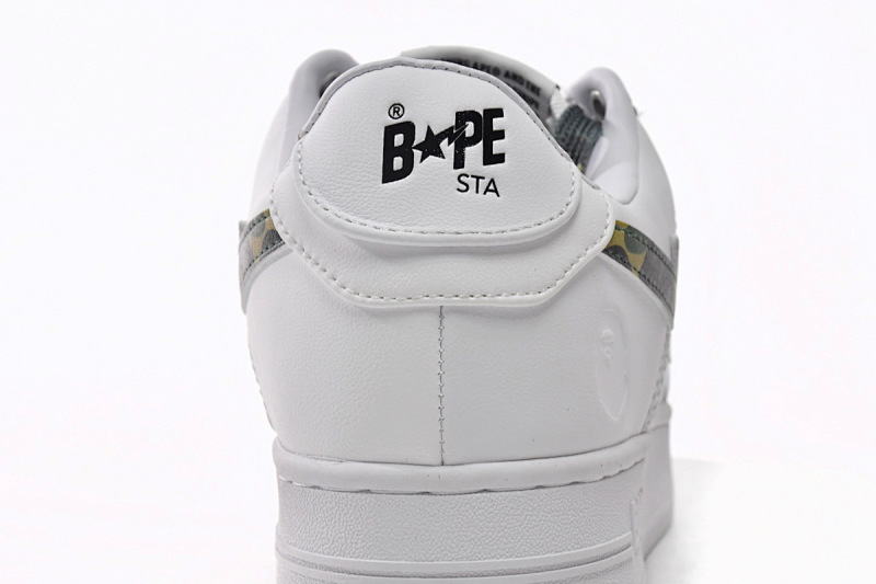 【AD1BP】白绿迷彩 跑量款芭比猿猴低帮板鞋 1H20-191-045 A Bathing Ape Bape Sta Low White Green Camouflage