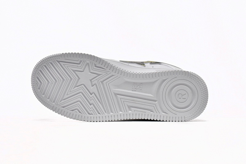 【AD1BP】白绿迷彩 跑量款芭比猿猴低帮板鞋 1H20-191-045 A Bathing Ape Bape Sta Low White Green Camouflage