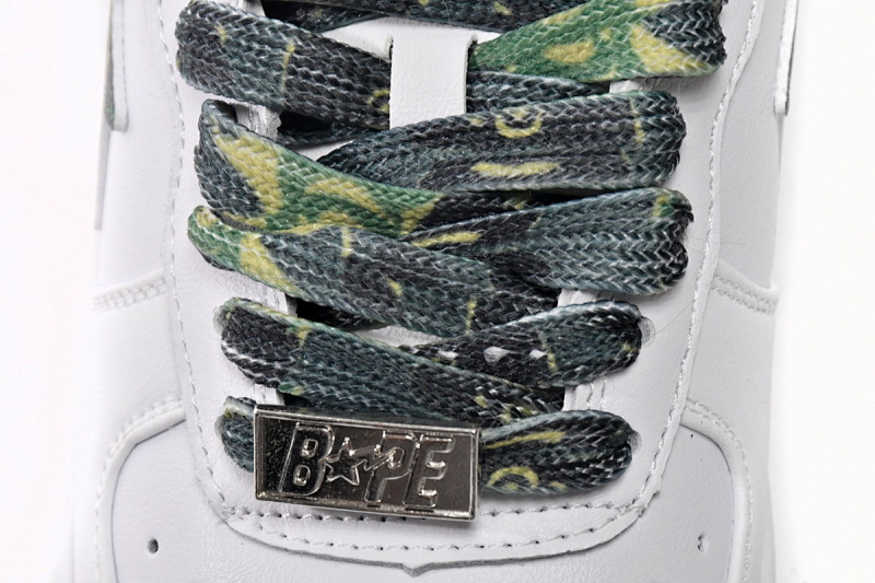 【AD1BP】白绿迷彩 跑量款芭比猿猴低帮板鞋 1H20-191-045 A Bathing Ape Bape Sta Low White Green Camouflage