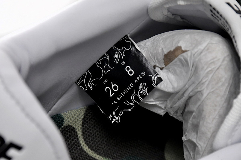 【AD1BP】白绿迷彩 跑量款芭比猿猴低帮板鞋 1H20-191-045 A Bathing Ape Bape Sta Low White Green Camouflage