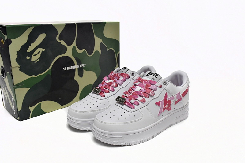【AD1BP】白红迷彩 跑量款芭比猿猴低帮板鞋 1H20-191-045 A Bathing Ape Bape Sta Low White Red Camouflage