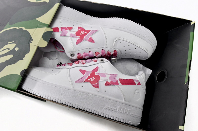 【AD1BP】白红迷彩 跑量款芭比猿猴低帮板鞋 1H20-191-045 A Bathing Ape Bape Sta Low White Red Camouflage