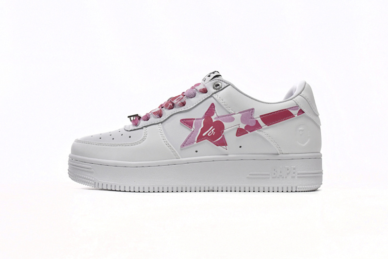 【AD1BP】白红迷彩 跑量款芭比猿猴低帮板鞋 1H20-191-045 A Bathing Ape Bape Sta Low White Red Camouflage