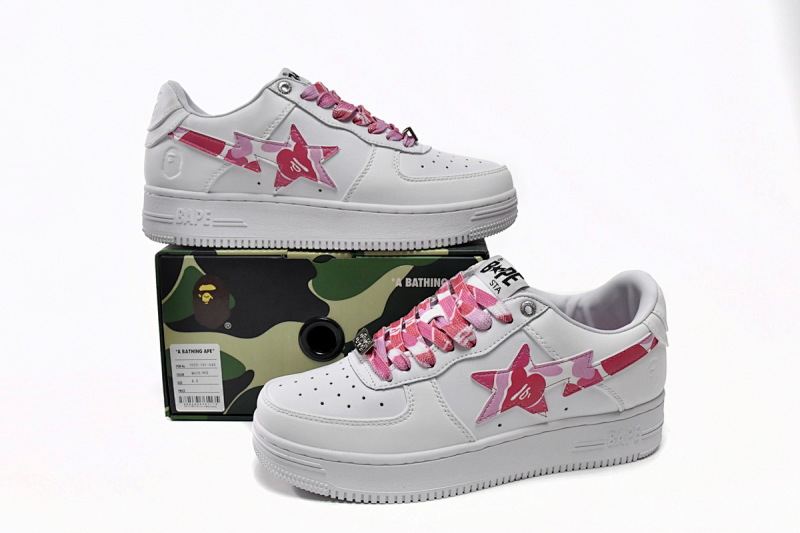 【AD1BP】白红迷彩 跑量款芭比猿猴低帮板鞋 1H20-191-045 A Bathing Ape Bape Sta Low White Red Camouflage