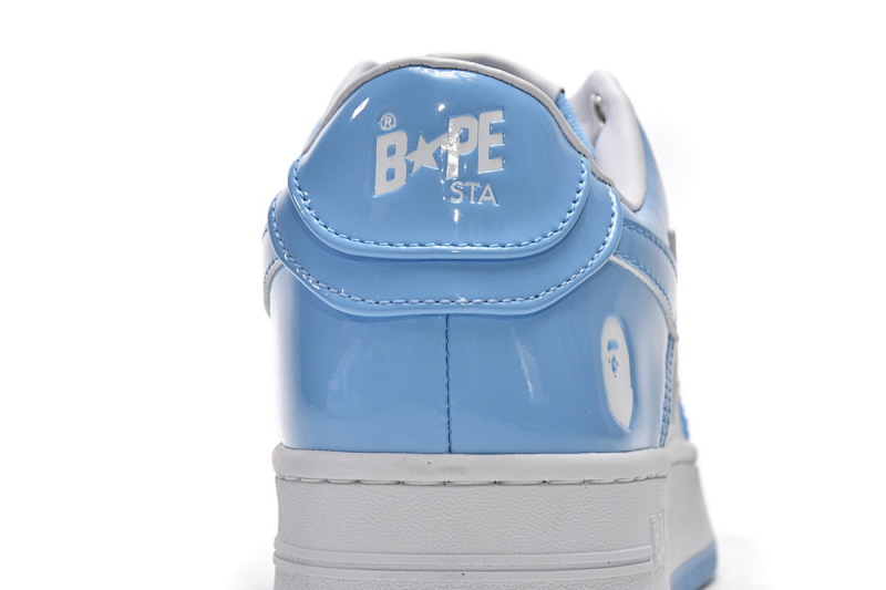 【AD1BP】白兰镜面 跑量款芭比猿猴低帮板鞋 1M70-191-001 A Bathing Ape Bape Sta Low White Blue
