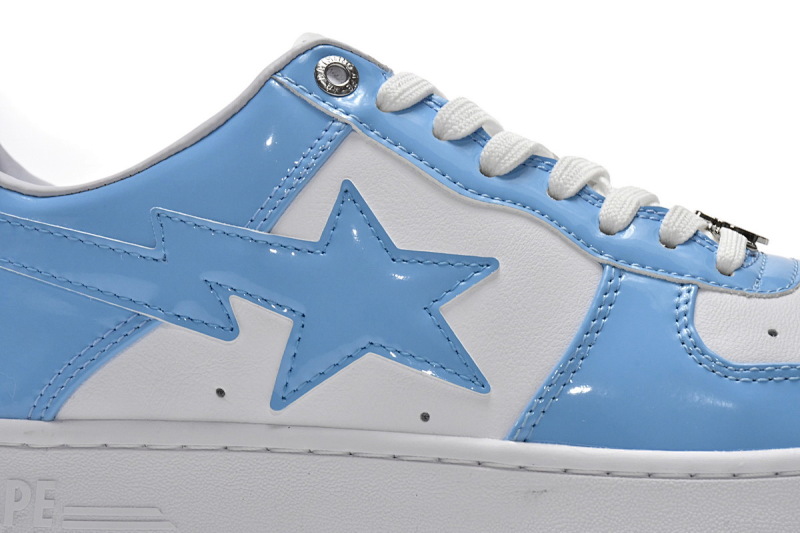 【AD1BP】白兰镜面 跑量款芭比猿猴低帮板鞋 1M70-191-001 A Bathing Ape Bape Sta Low White Blue