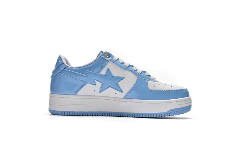 【AD1BP】白兰镜面 跑量款芭比猿猴低帮板鞋 1M70-191-001 A Bathing Ape Bape Sta Low White Blue