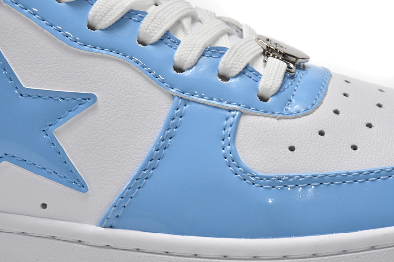 【AD1BP】白兰镜面 跑量款芭比猿猴低帮板鞋 1M70-191-001 A Bathing Ape Bape Sta Low White Blue