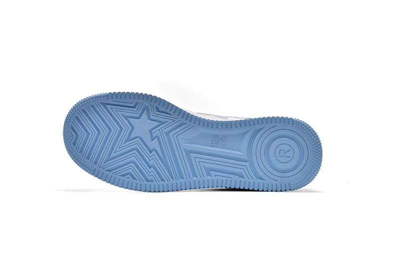 【AD1BP】白兰镜面 跑量款芭比猿猴低帮板鞋 1M70-191-001 A Bathing Ape Bape Sta Low White Blue
