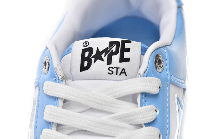 【AD1BP】白兰镜面 跑量款芭比猿猴低帮板鞋 1M70-191-001 A Bathing Ape Bape Sta Low White Blue