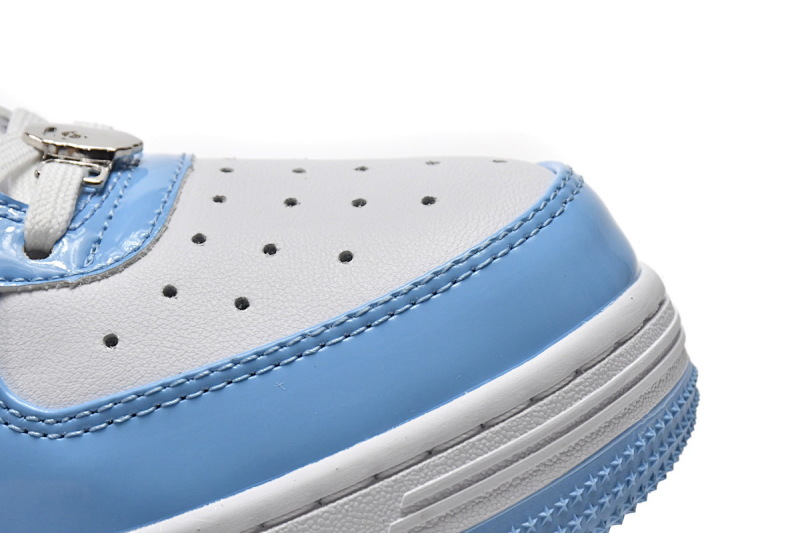 【AD1BP】白兰镜面 跑量款芭比猿猴低帮板鞋 1M70-191-001 A Bathing Ape Bape Sta Low White Blue