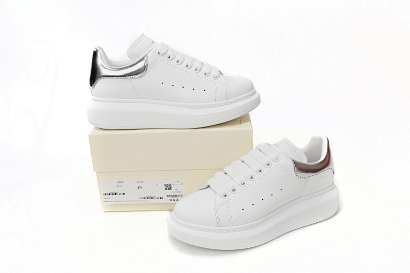【CH1AP】银尾 麦昆头层皮女神专属夏季小白鞋 Alexander McQueen Sneaker Silver Tail