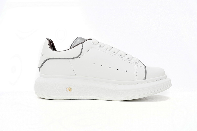 【CH1AP】3M银边 麦昆头层皮女神专属夏季小白鞋 Alexander McQueen Sneaker 3M Silver Edge