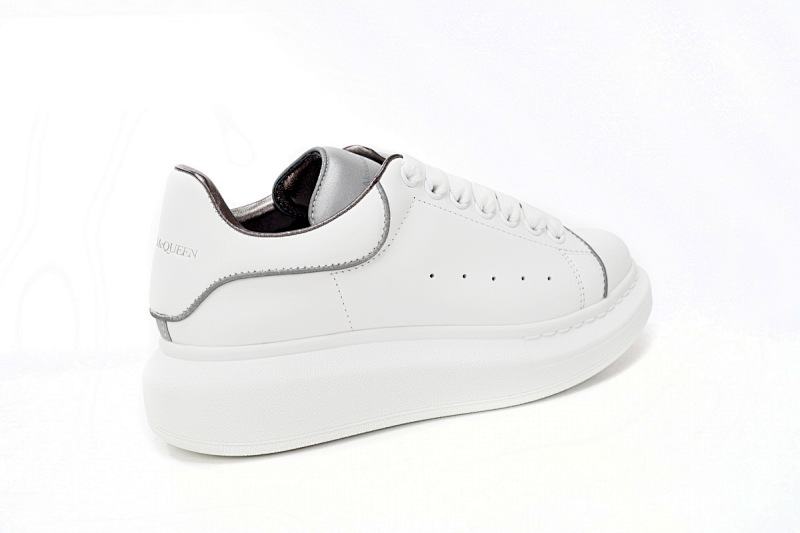 【CH1AP】3M银边 麦昆头层皮女神专属夏季小白鞋 Alexander McQueen Sneaker 3M Silver Edge