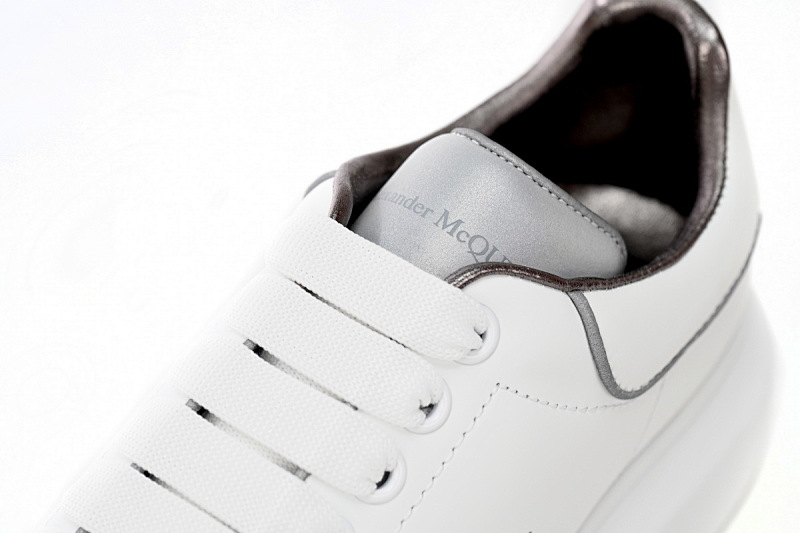 【CH1AP】3M银边 麦昆头层皮女神专属夏季小白鞋 Alexander McQueen Sneaker 3M Silver Edge