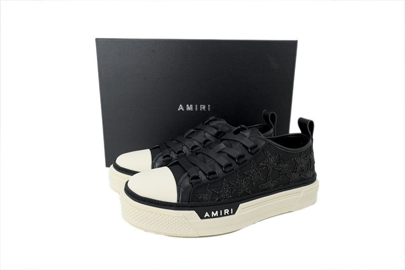 【DA7GZ】黑色亮片 骨头格力特 时尚休闲鞋 AMIRI Stars Court Diamond Black glitter