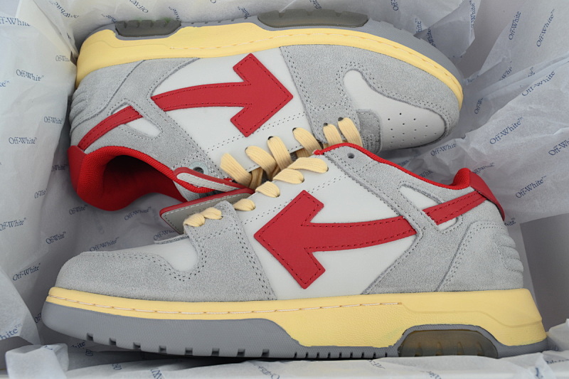 【CP0MI】灰红 OFFWHITE低帮运动鞋 OMIA189S 24LEA011 0525 Off-White Out of Office Low 'Light Grey Red'