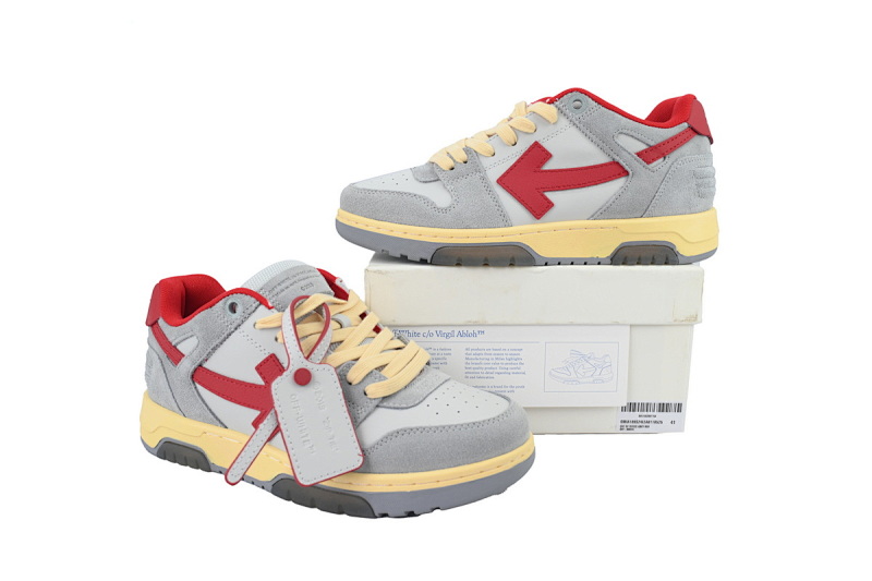 【CP0MI】灰红 OFFWHITE低帮运动鞋 OMIA189S 24LEA011 0525 Off-White Out of Office Low 'Light Grey Red'
