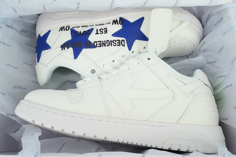 【CP0MI】白蓝五星 OFFWHITE低帮运动鞋 OMIA189S 25LEA00D 0145 FF-WHITE Out Of White White and Blue Five Stars