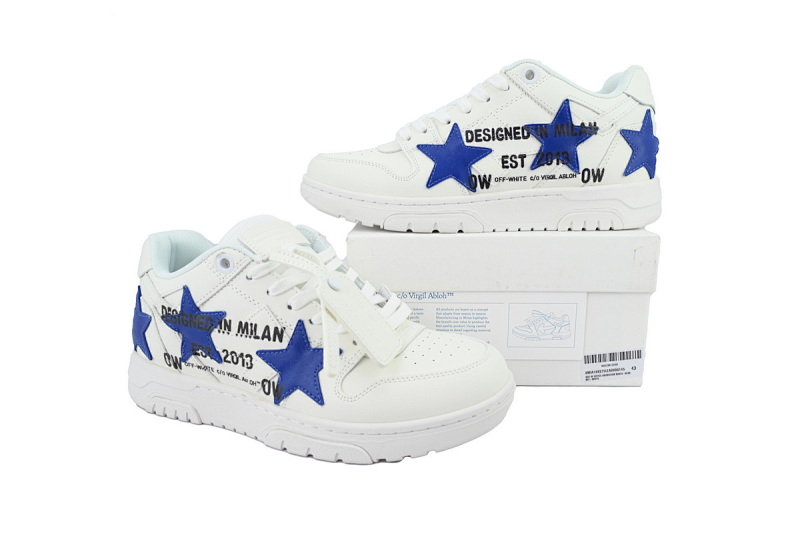 【CP0MI】白蓝五星 OFFWHITE低帮运动鞋 OMIA189S 25LEA00D 0145 FF-WHITE Out Of White White and Blue Five Stars