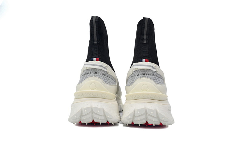 【CA3LJ】黑白 盟可睐 圆头套脚高帮户外运动着山系 J109A4M 00040 M3809 Moncler Trailgrip Leather Black And White